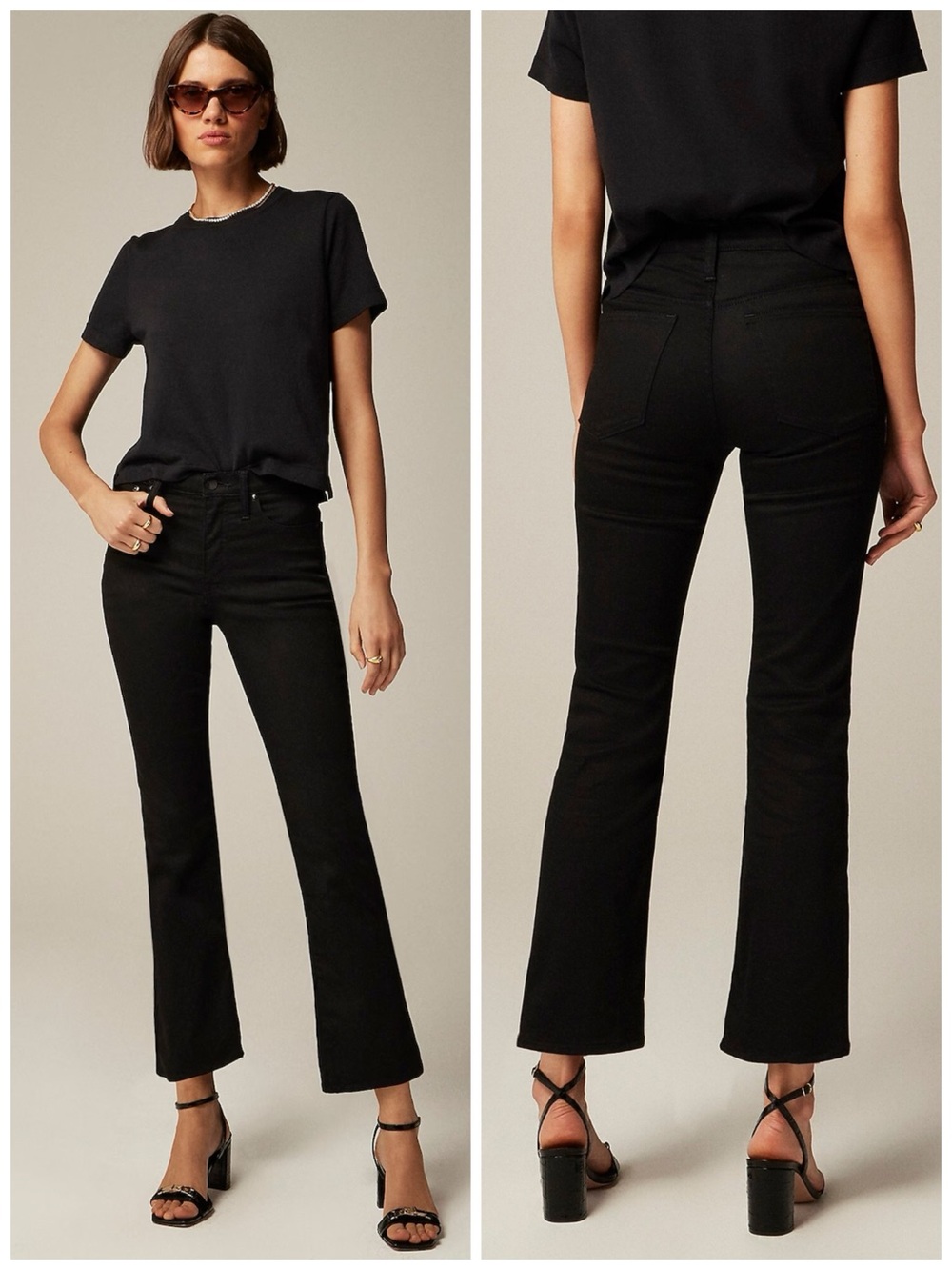 J.CREW Women’s Size 32 Black Mid-Rise ‘03 Kickout‎ Cropped Jeans CC527